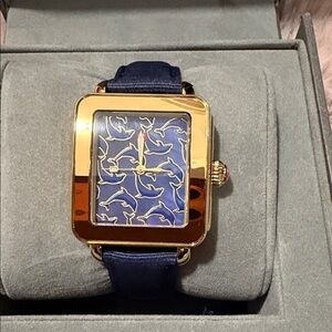 Michele Gold and Blue Dolphin Watch